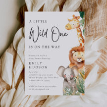 A Little Wild One Safari Baby Shower Invitation