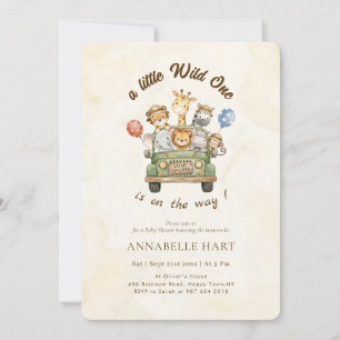 A Little Wild One Safari Baby Shower Invitation