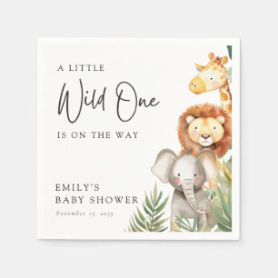 A Little Wild One Safari Baby Shower Napkin