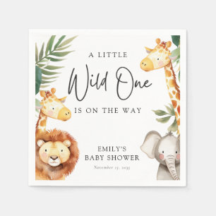 A Little Wild One Safari Baby Shower Napkin