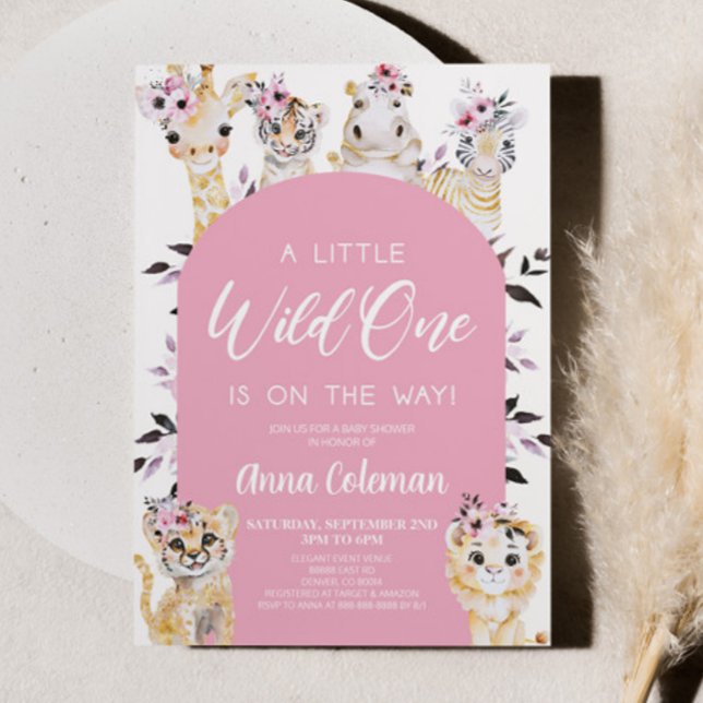 A Little Wild One Zoo Safari Animal Baby Shower Invitation (Creator Uploaded)