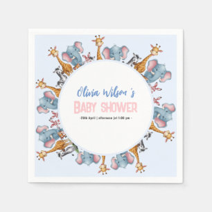 A little wild safari animal it's boy baby shower napkin