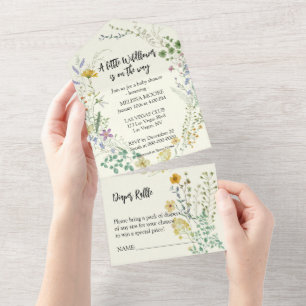 A Little Wildflower Baby Shower All In One Invitation