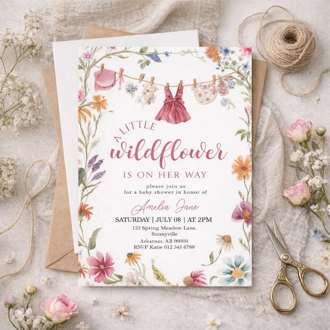 a little wildflower baby shower invitation (Creator Uploaded)