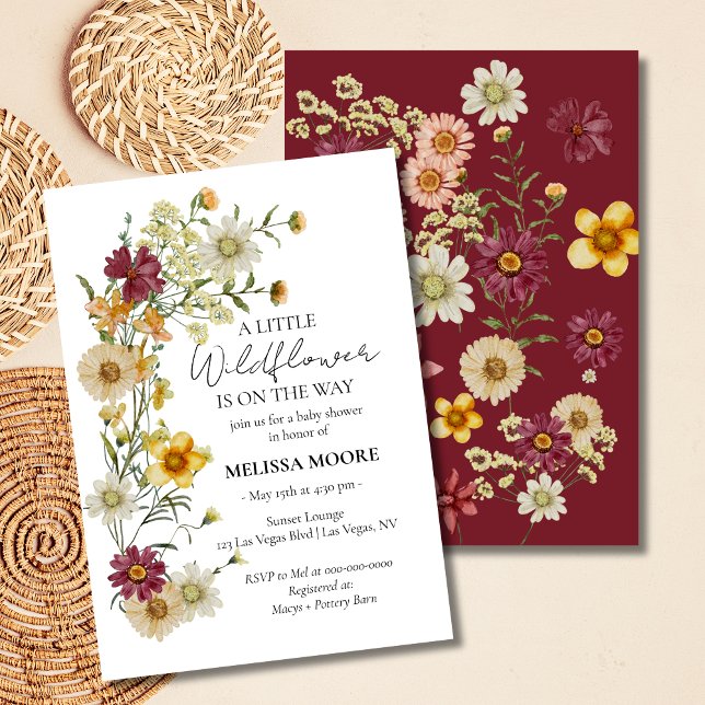 A Little Wildflower Baby Shower Invitation (Creator Uploaded)