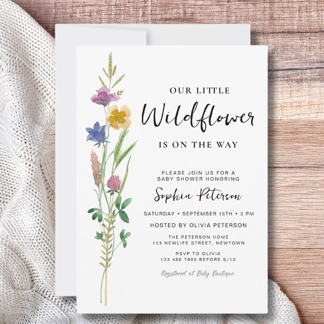 A Little Wildflower Baby Shower Invitation (Creator Uploaded)