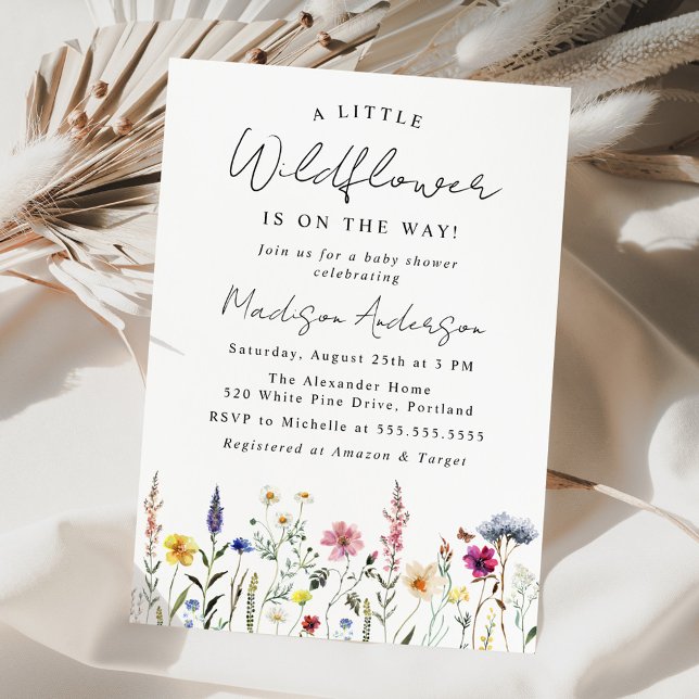 A Little Wildflower Baby Shower Invitation (Creator Uploaded)