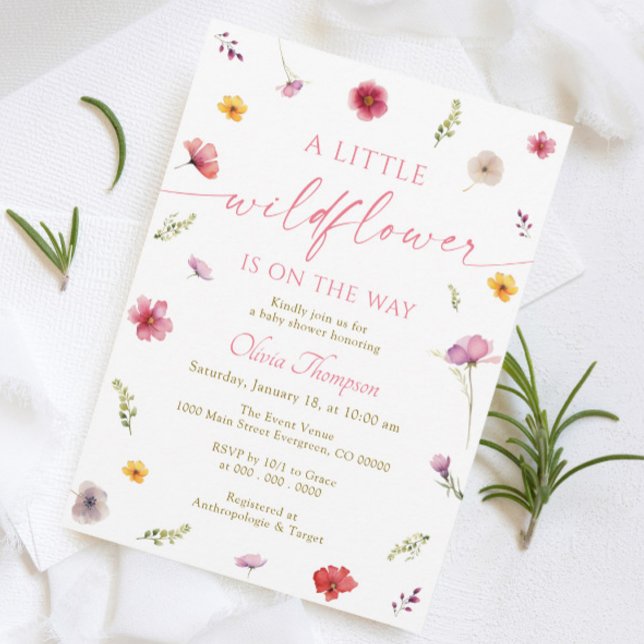 A Little Wildflower Baby Shower Invitation (Creator Uploaded)
