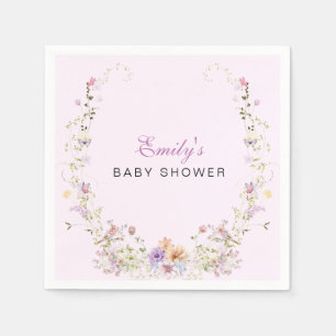 A Little Wildflower Baby Shower Napkin