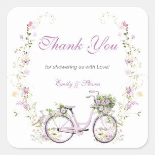 A Little Wildflower Baby Shower Square Sticker