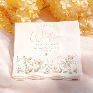 A Little Wildflower Bee Girl Baby Shower Napkin