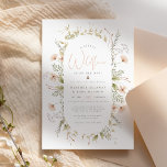 A Little Wildflower Boho Bee Girl Baby Shower Invitation<br><div class="desc">Invite family and friends to celebrate the upcoming arrival of your baby girl with this watercolor wildflower baby shower invitation! A beautiful combination of hand-painted flowers and modern script lettering. The front of these cards is decorated with an oval-shaped frame of delicate flowers and botanical greenery. Inside the frame, "a...</div>