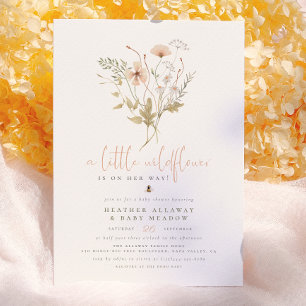 A Little Wildflower Boho Nature Theme Baby Shower Invitation