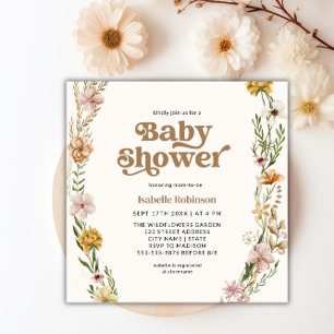 A Little Wildflower Boho Nature Theme Baby Shower  Invitation