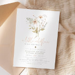 A Little Wildflower Boho Nature Theme Baby Shower Invitation<br><div class="desc">A little wildflower is on her way! Celebrate the mommy-to-bee and the upcoming arrival of her little girl with these beautiful nature-inspired baby shower invitations. The front of the cards features an organic floral bouquet arrangement, with delicate wildflowers, seed heads, daisies, and greenery. Below that, it reads "a little wildflower"...</div>