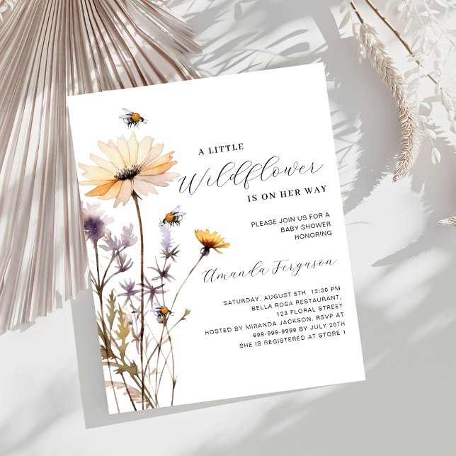 A little wildflower budget baby shower invitation (Creator Uploaded)