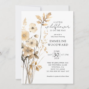 A Little Wildflower Gender Neutral Baby Shower Invitation