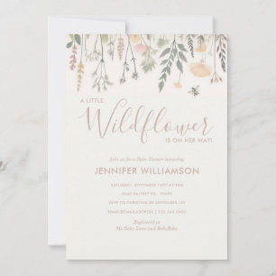 A Little Wildflower Girl Baby Shower  Invitation