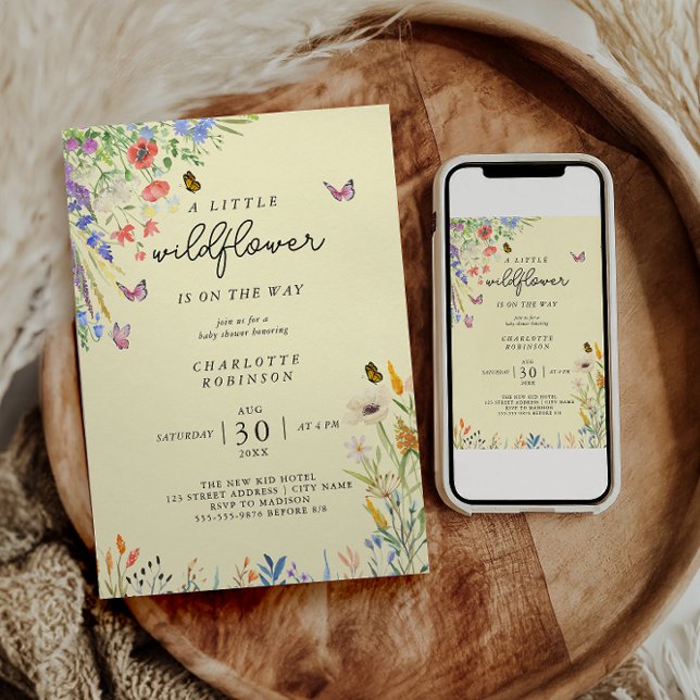 A Little Wildflower Girl Baby Shower Invitation (Creator Uploaded)