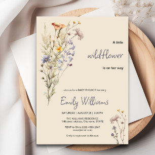 A little wildflower girl baby shower invitation