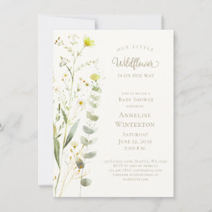 A Little Wildflower Girl Baby Shower Invitation