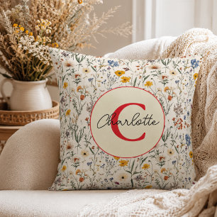 A Little Wildflower Girl Baby Shower Throw Pillow