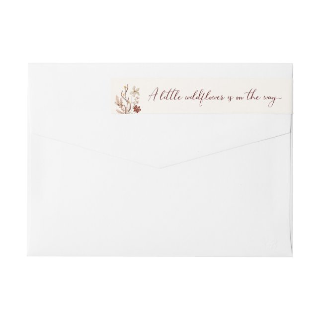 A Little Wildflower Girl Baby Shower Wrap Around Label (Back)