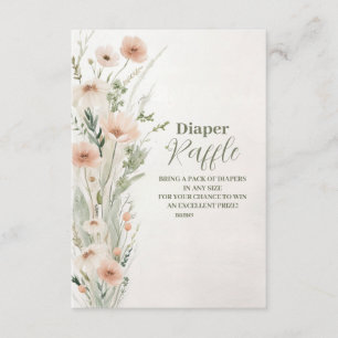 A Little Wildflower Girl Diapper Raffle Enclosure Card