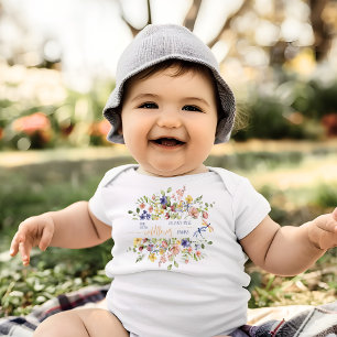 A Little Wildflower Is Here Personalized Baby Bodysuit