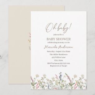 A little wildflower is on the way  Baby Shower Invitation