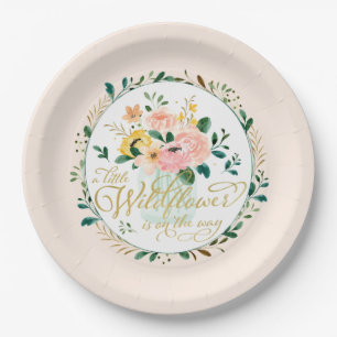 A Little Wildflower is On the Way Paper Plate