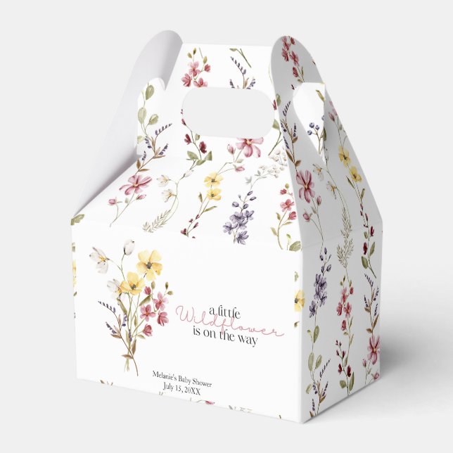 A Little Wildflower is on the Way Shower Favour Bo Favor Box (Front Side)