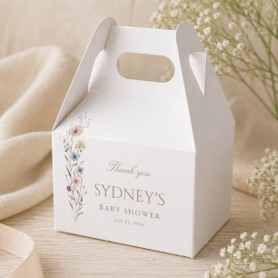 A Little Wildflower Neutral Baby Shower Favor Box