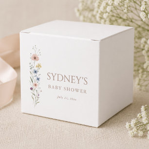 A Little Wildflower Neutral Baby Shower Favor Box