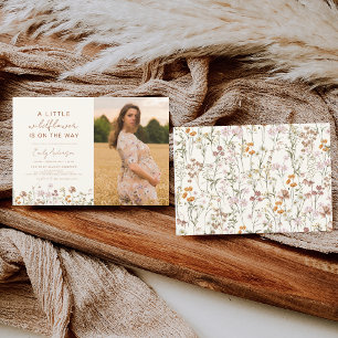 A Little Wildflower  Photo Baby Shower Garden Invitation