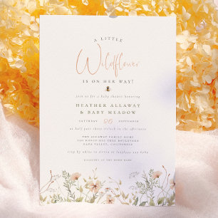 A Little Wildflower Rustic Boho Floral Baby Shower Invitation