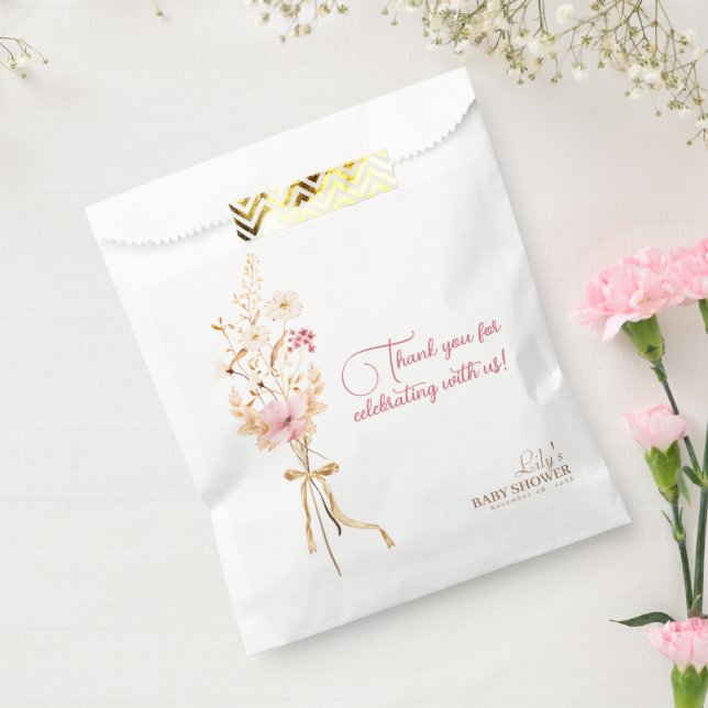 A Little Wildflower Rustic Boho Nature Baby Shower Favour Bag (Sealed)