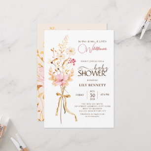 A Little Wildflower Rustic Boho Nature Baby Shower Invitation