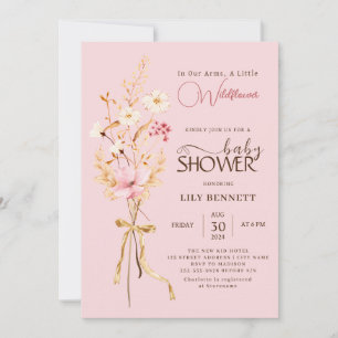 A Little Wildflower Rustic Boho Nature Baby Shower Invitation