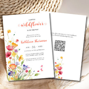 A Little Wildflower Watercolor BOHO Baby Shower Invitation