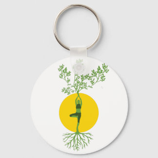 a little yoga spring design keychain