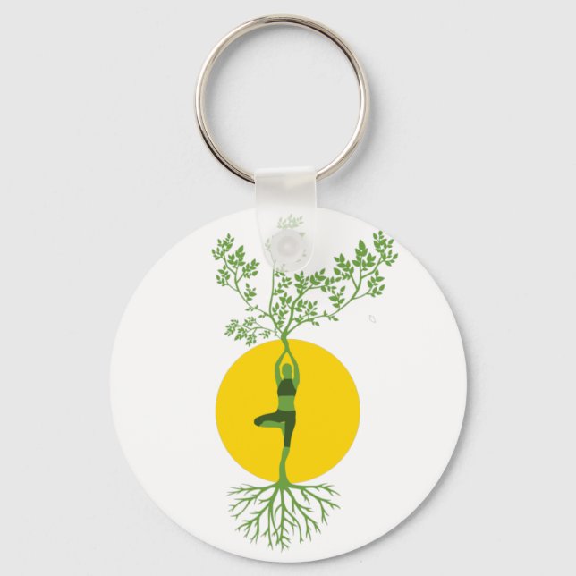 a little yoga spring design keychain (Front)