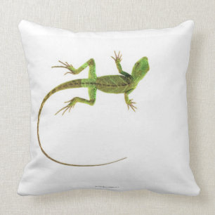 A lizard on pure white ground throw pillow