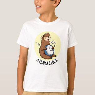 A-llama Clock Funny Llama Pun T-Shirt