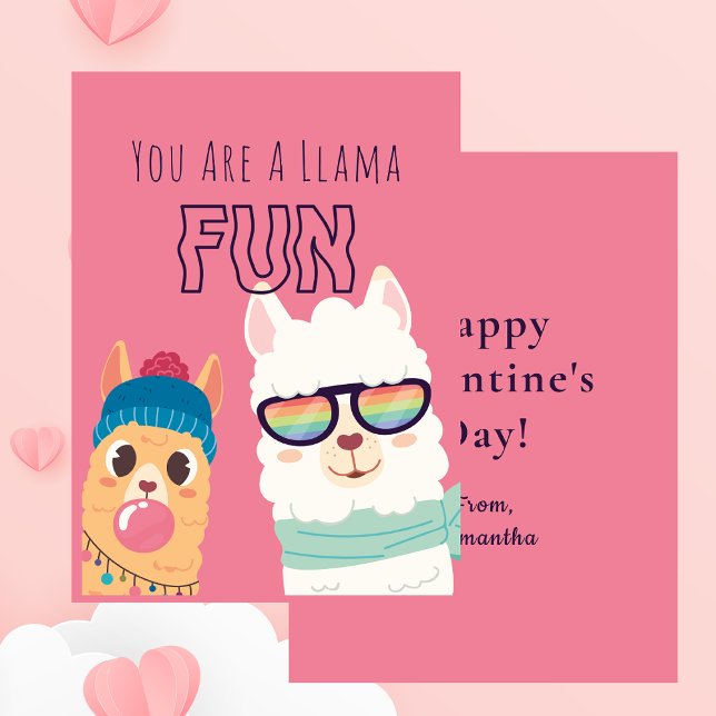 A Llama Fun Classroom Valentines Day  Card (Creator Uploaded)