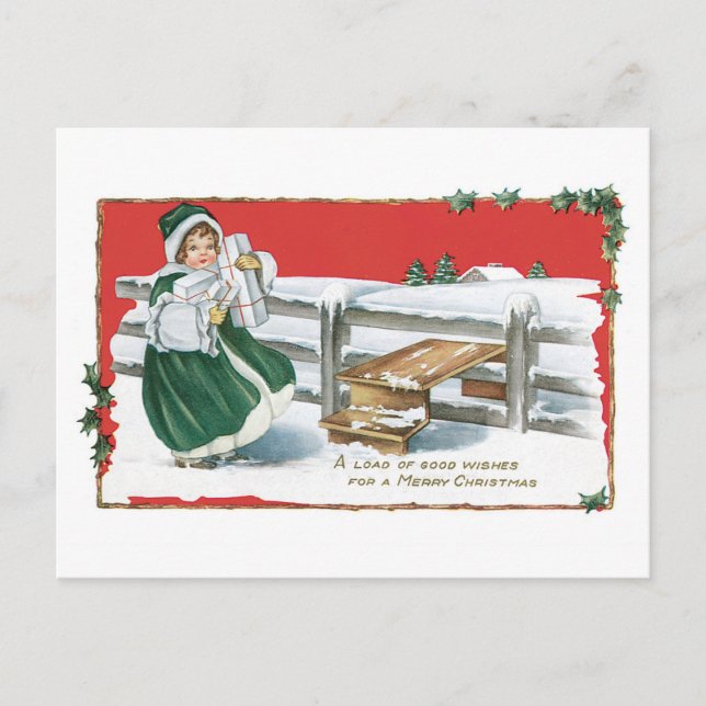 A Load of Good Wishes for a Merry Christmas Holiday Postcard (Front)