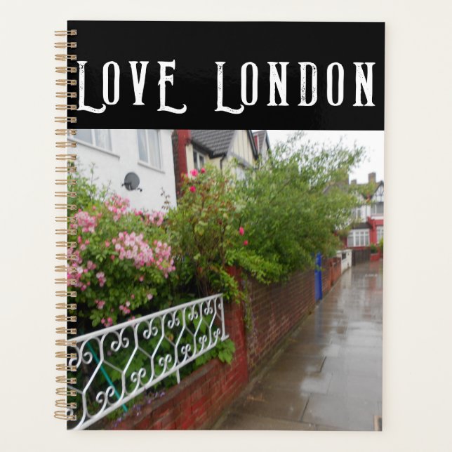 A London Street and rain England Planner (Front)