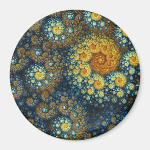 "a.lone" Blue Organic Spiral Fractal Magnet