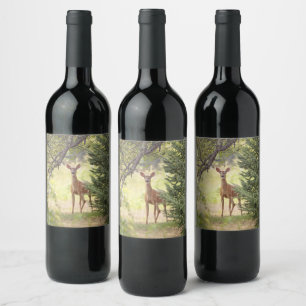 A Lone Deer  Wine Label