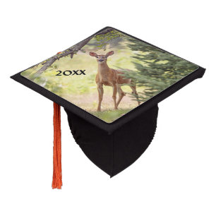 A Lone Deer with Year Graduation Cap Topper